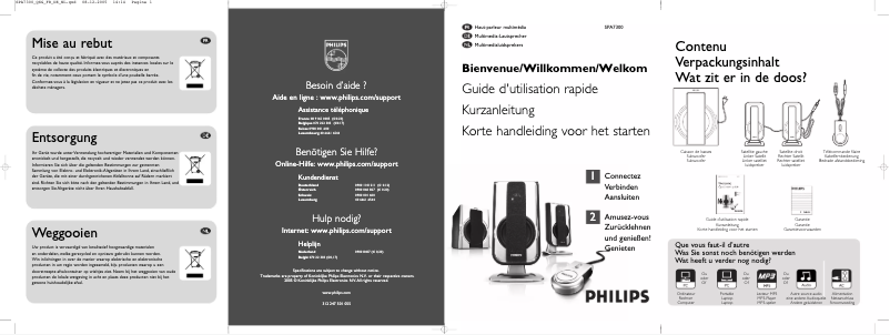Page 1 de la notice Guide de démarrage rapide Philips SPA7300