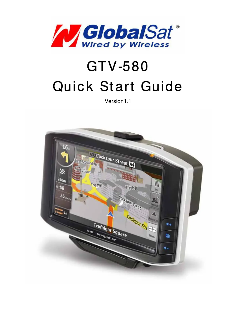 Page n°1 - Guide de démarrage rapide GlobalSat GTV-580