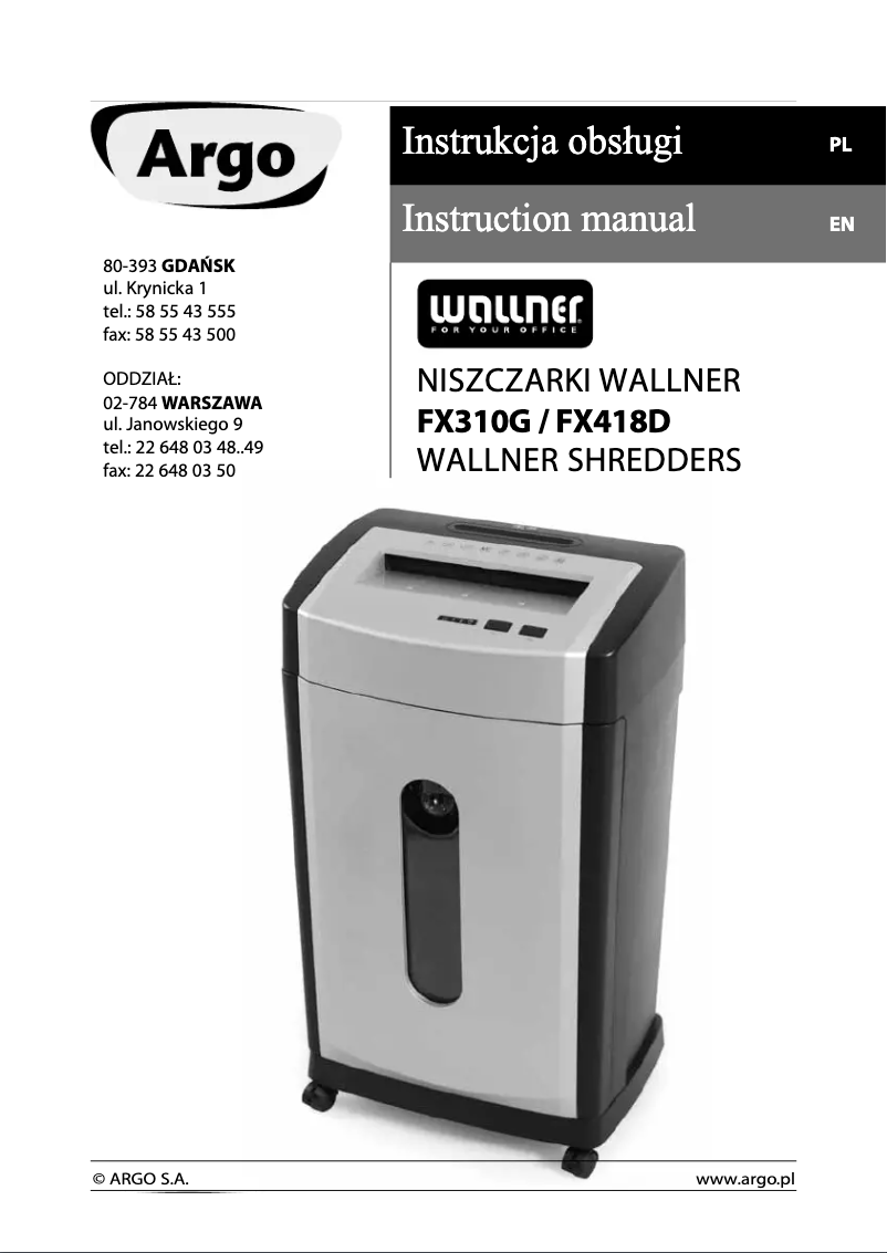 Page n°1 - Manuel utilisateur Wallner FX310G