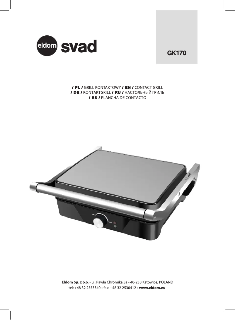 Page 1 de la notice Manuel utilisateur Eldom SVAD GK170