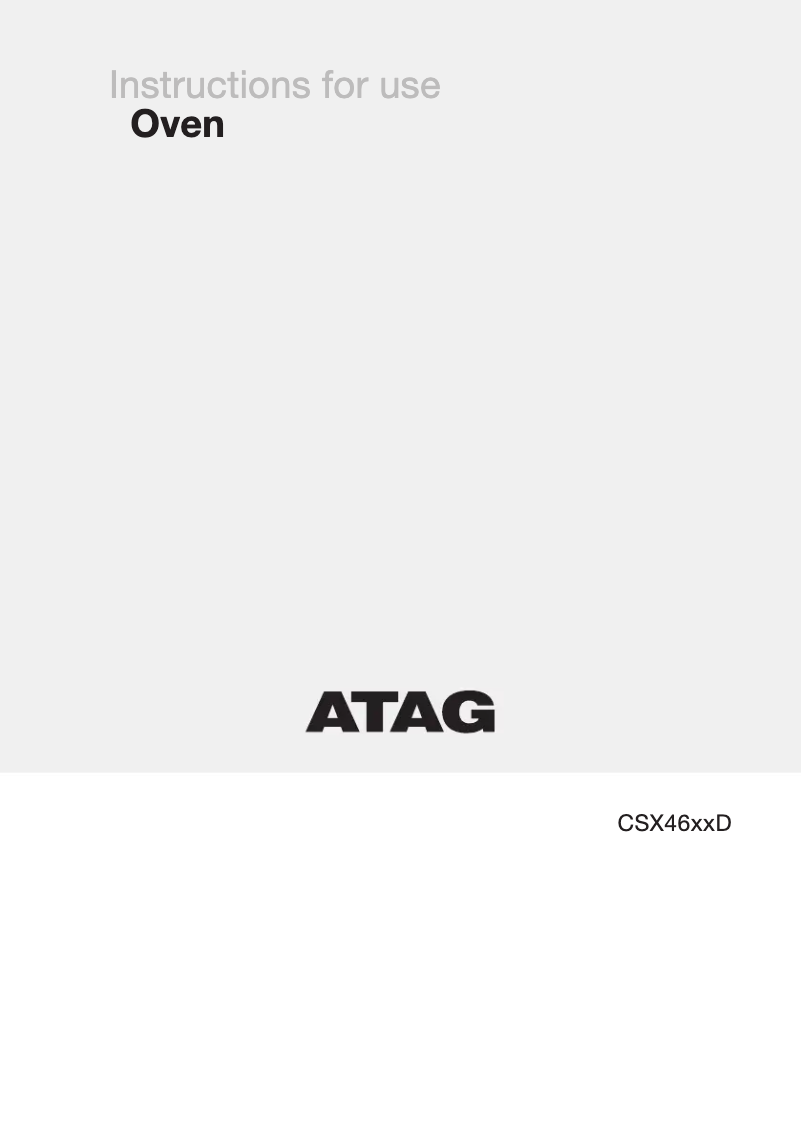 Page 1 de la notice Manuel utilisateur Atag CSX46121D