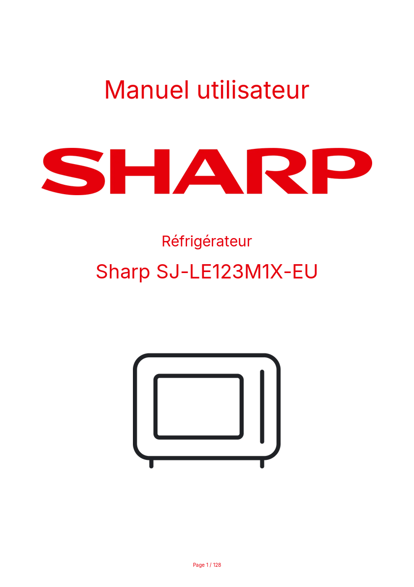 Page n°1 - Manuel utilisateur Sharp SJ-LE123M1X-EU