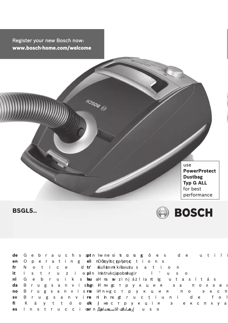 Page n°1 - Manuel utilisateur Bosch BSGL53191