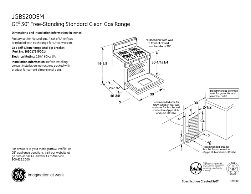 Image de la première page du manuel de l'appareil JGBS20DEMWW