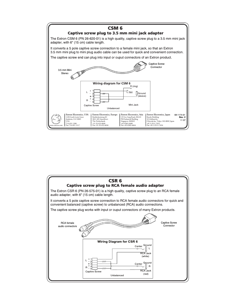 Page n°1 - Manuel utilisateur Extron CSM 6