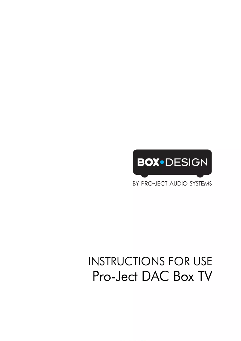 Image de la première page du manuel de l'appareil DAC Box TV