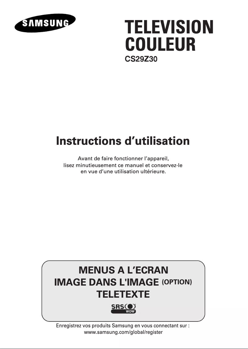 Page 1 de la notice Manuel utilisateur Samsung CS-29Z30BP