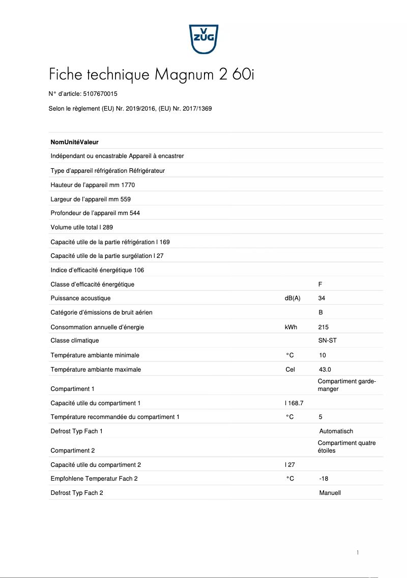 Image de la première page du manuel de l'appareil Magnum 2 60i