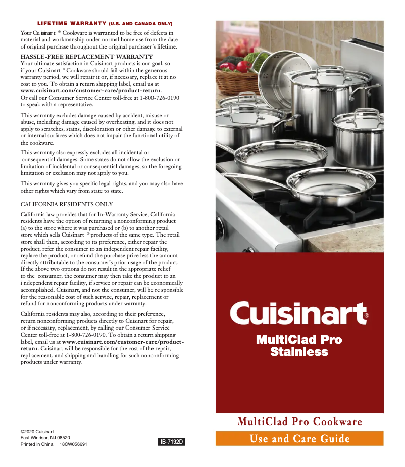 Page 1 de la notice Manuel utilisateur Cuisinart MCP55-24N