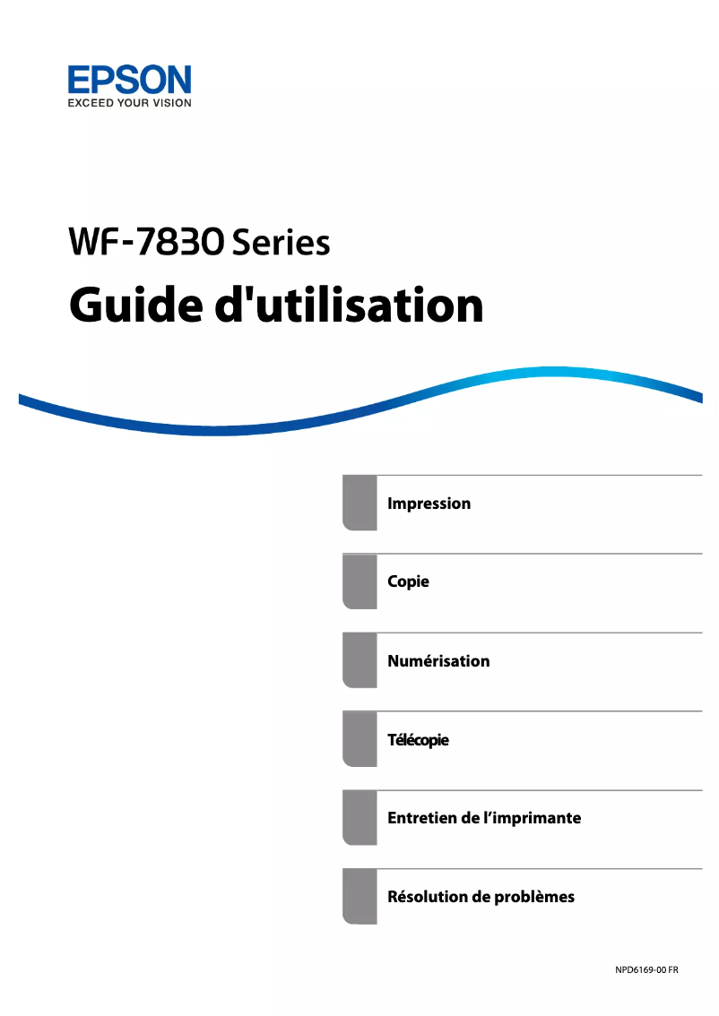 Page n°1 - Manuel utilisateur Epson WorkForce WF-7830DTWF