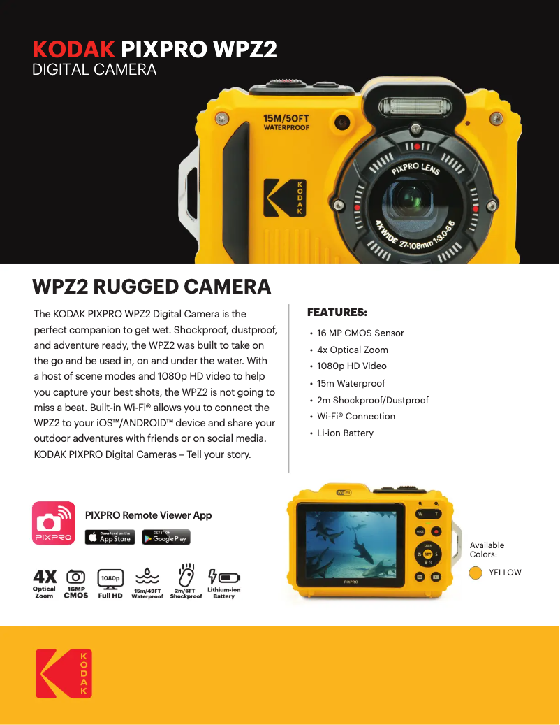 Image de la première page du manuel de l'appareil PixPro WPZ2