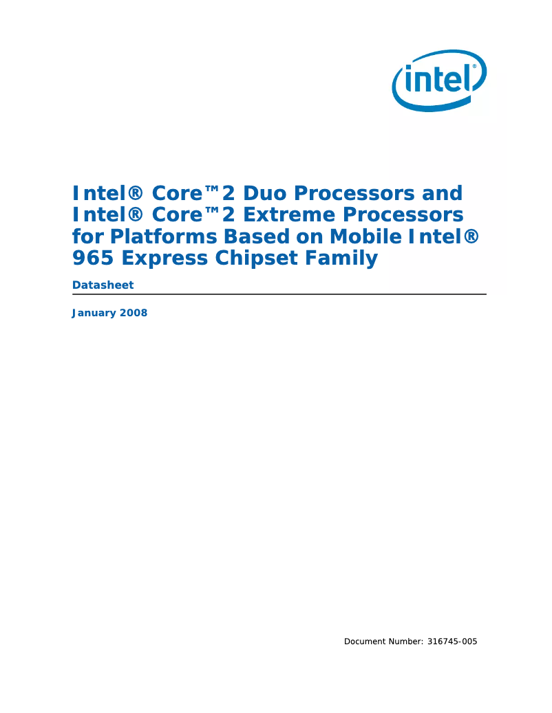 Page 1 de la notice Manuel utilisateur Intel 2 Duo T7500