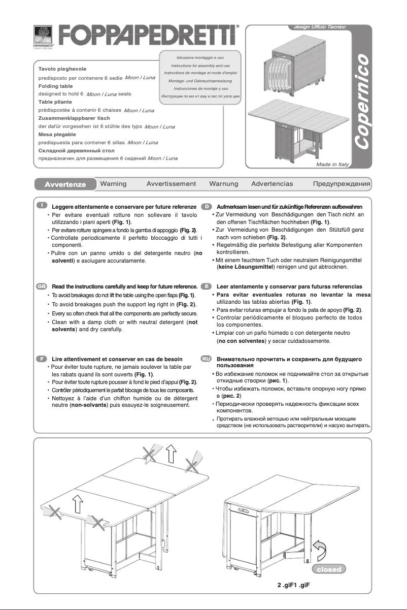 Page n°1 - Manuel utilisateur Foppapedretti Copernico