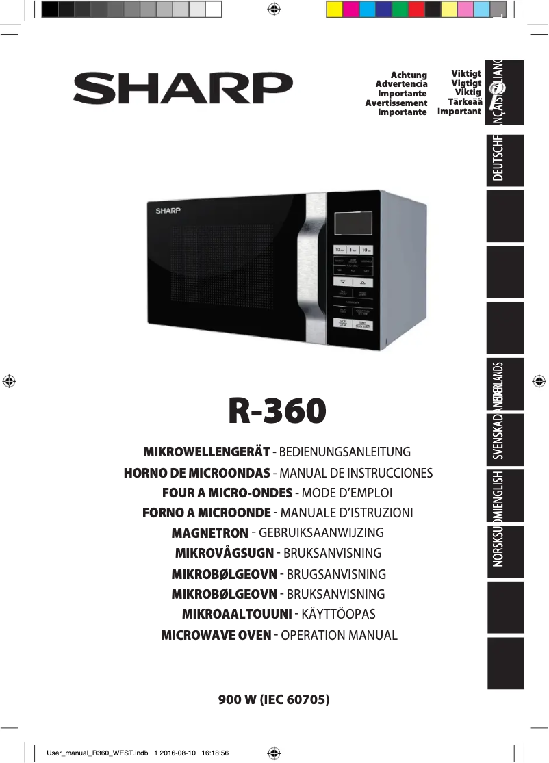 Page 1 de la notice Manuel utilisateur Sharp R360BK