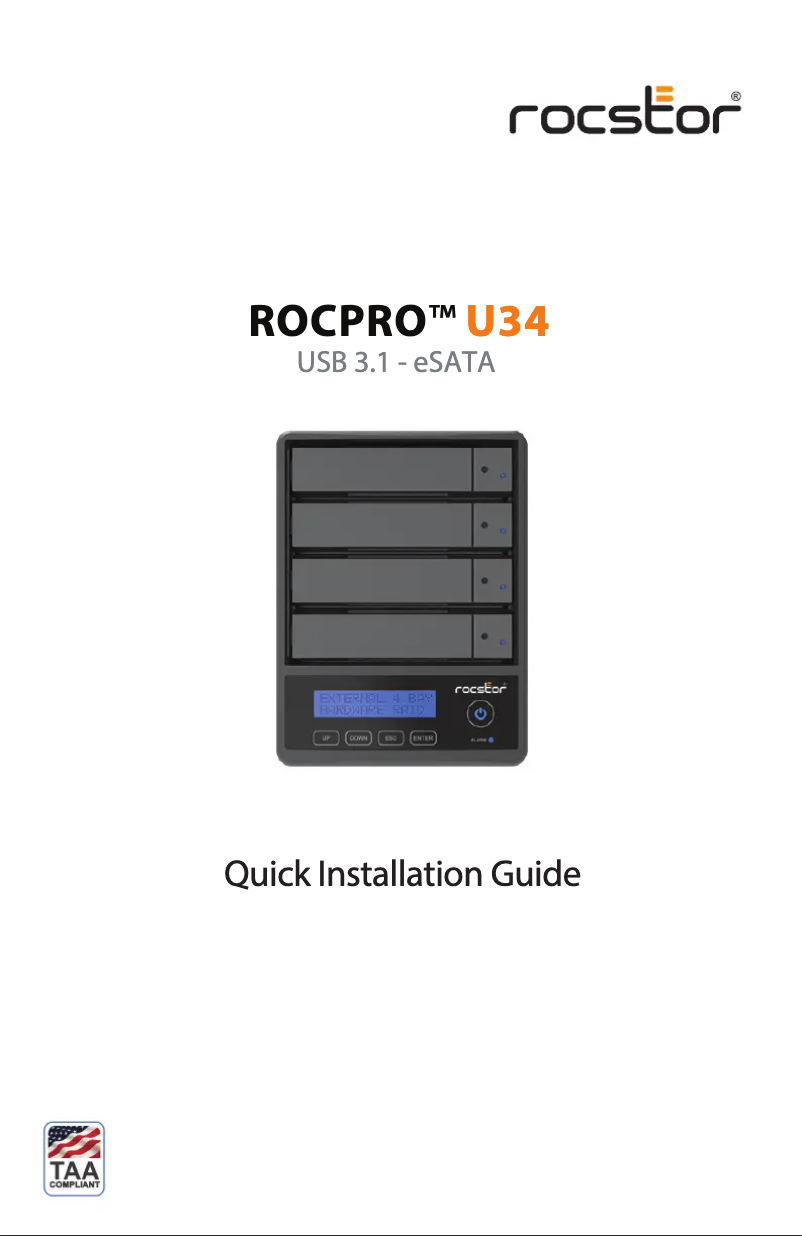 Page 1 de la notice Manuel utilisateur Rocstor Rocpro U34