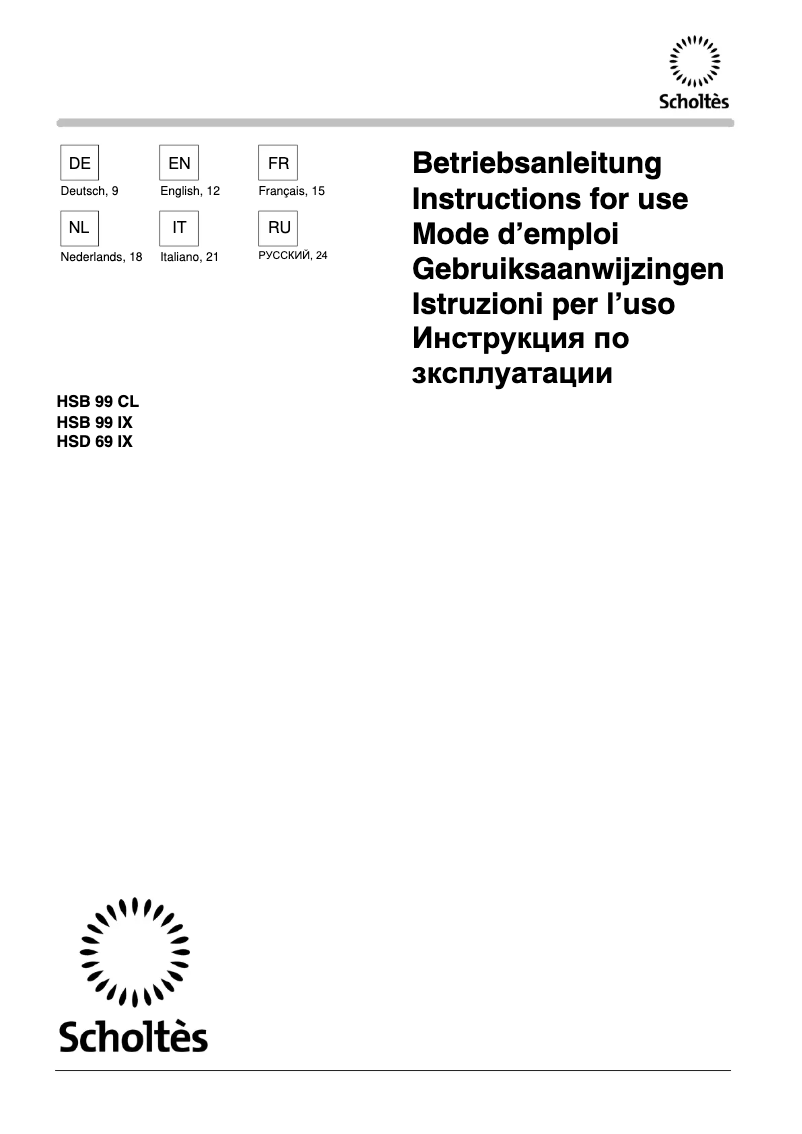 Image de la première page du manuel de l'appareil HSB 99