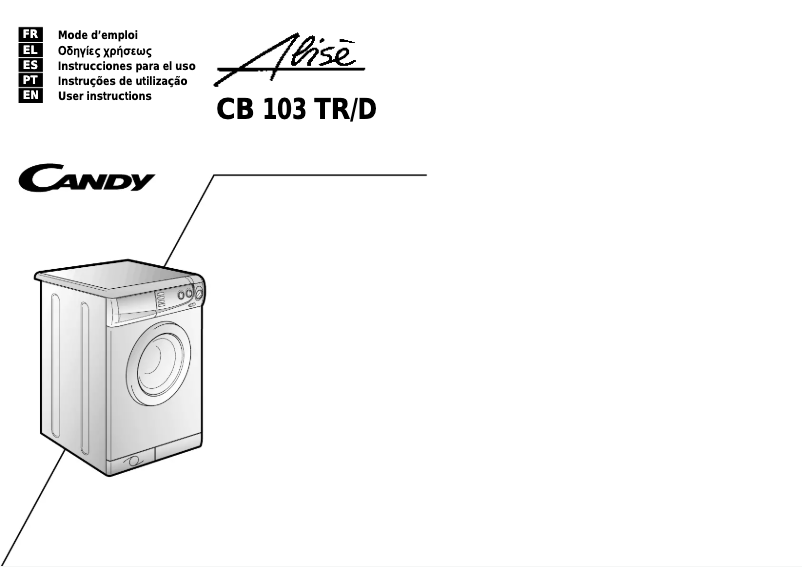 Page n°1 - Manuel utilisateur Candy Alise CB 103 TR-D