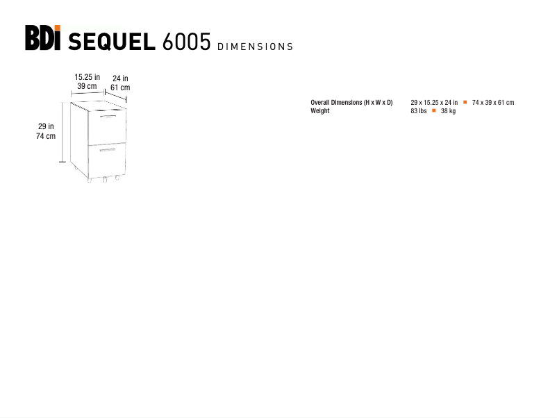 Page 1 de la notice Fiche technique BDI Sequel 6005