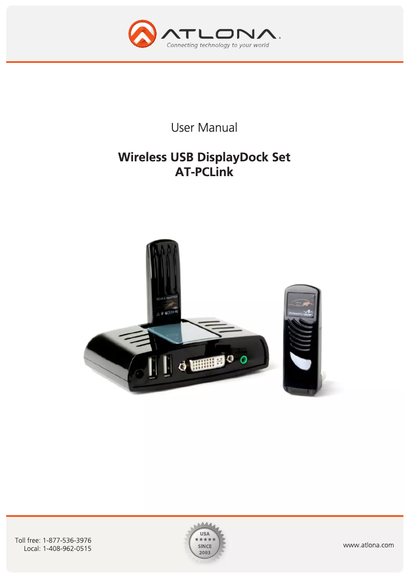 Page 1 of the manual User Manual Atlona AT-PCLINK