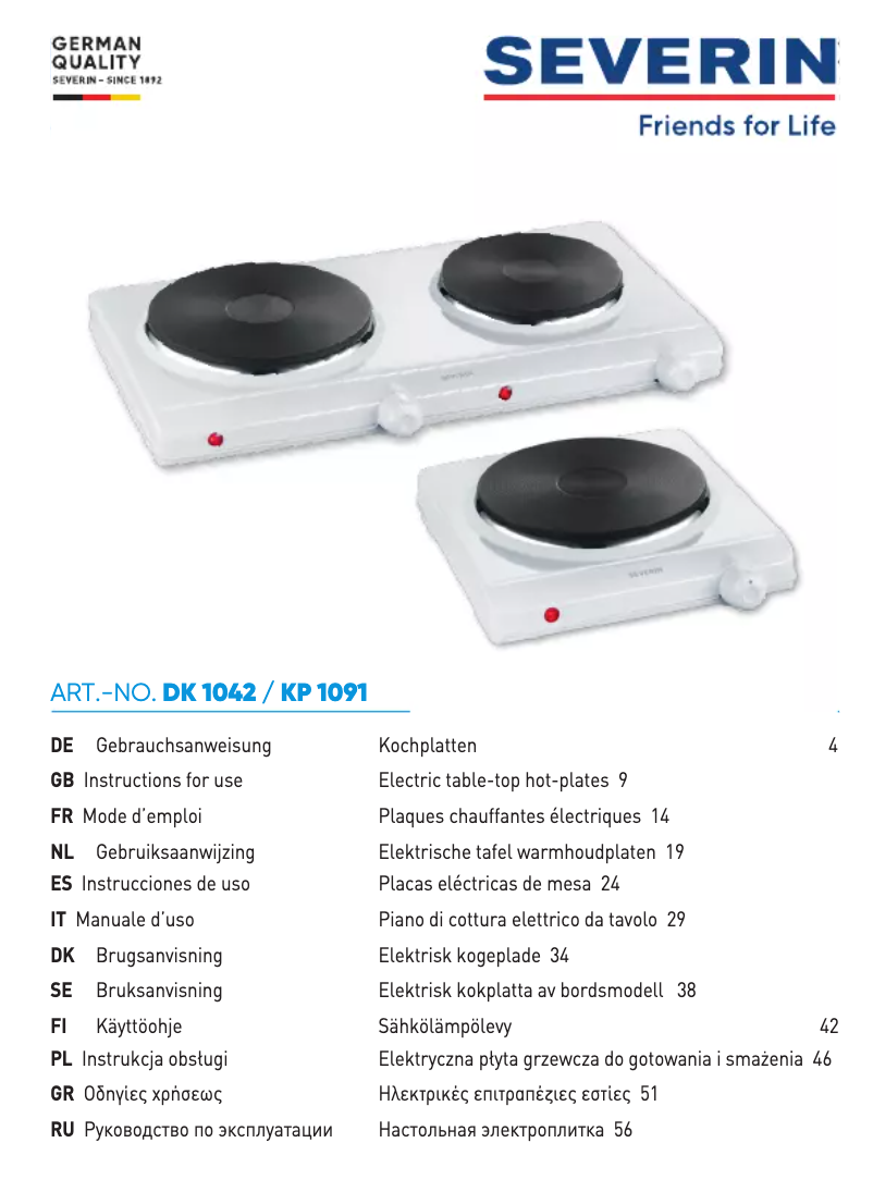 Page n°1 - Fiche technique Severin KP 1091