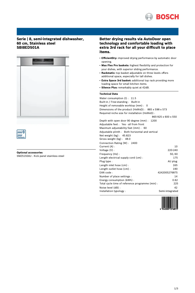 Image de la première page du manuel de l'appareil SBI8EDS01A