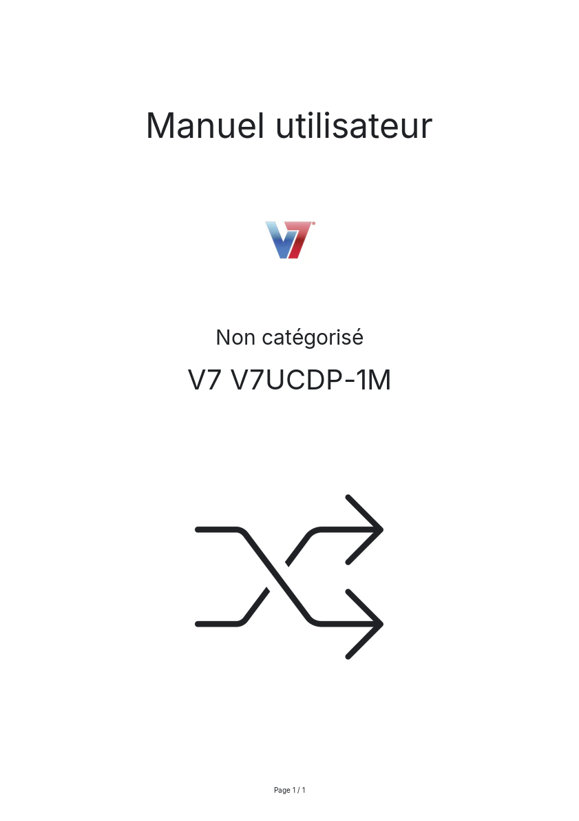 Image de la première page du manuel de l'appareil V7UCDP-1M