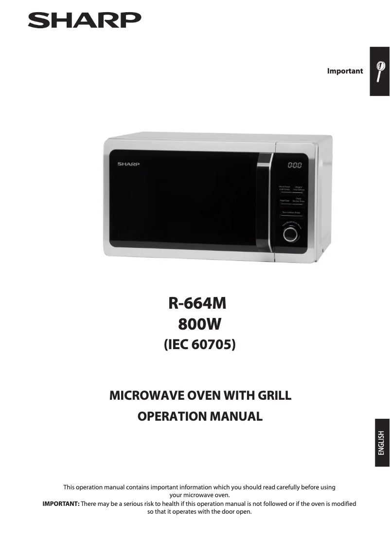 Page 1 of the manual User Manual Sharp R-664KM