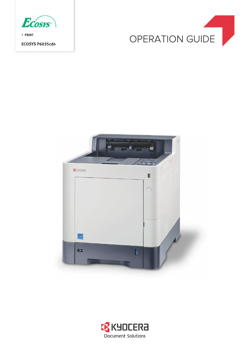 Page 1 de la notice Manuel utilisateur Kyocera ECOSYS P6035cdn/KL3