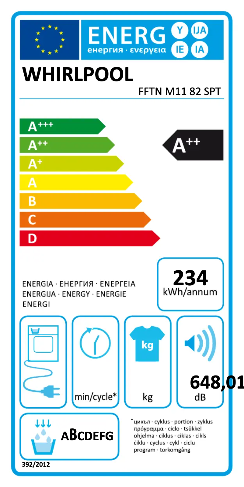 Page n°1 - Manuel utilisateur Whirlpool FFTN M11 82 SPT