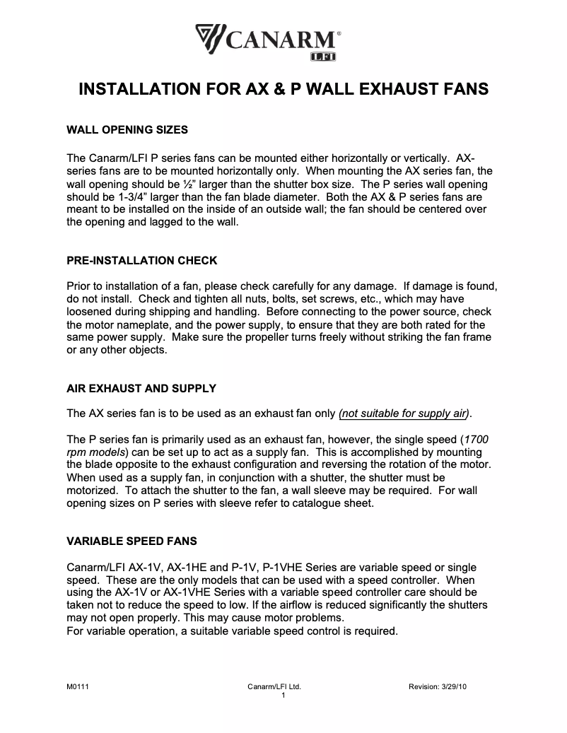 Image de la première page du manuel de l'appareil AX30-2