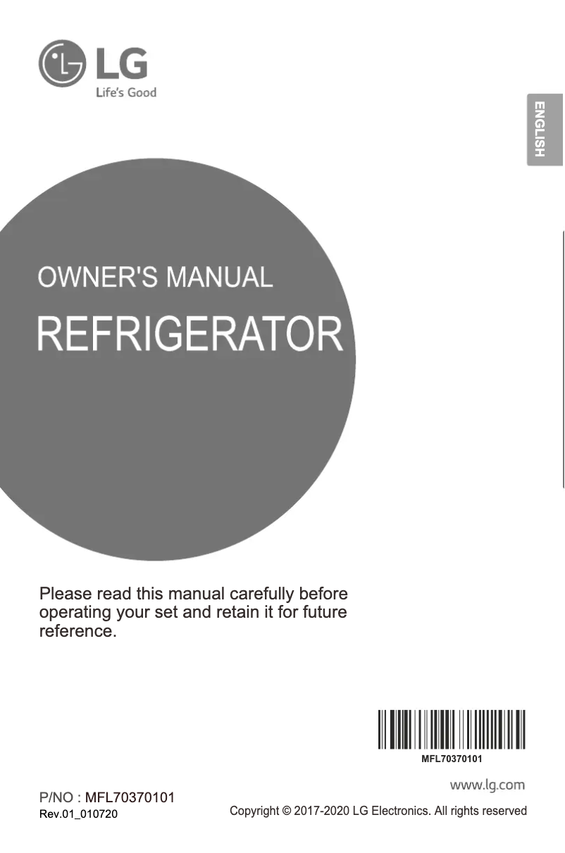 Page 1 de la notice Manuel utilisateur LG GL-G292RLBB