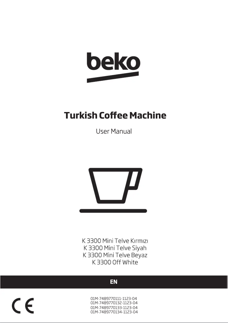 Page n°1 - Manuel utilisateur Arçelik K 3300 Mini