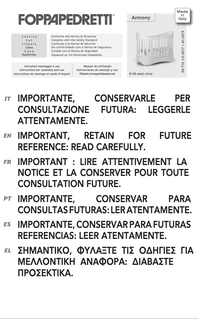 Image de la première page du manuel de l'appareil Armony