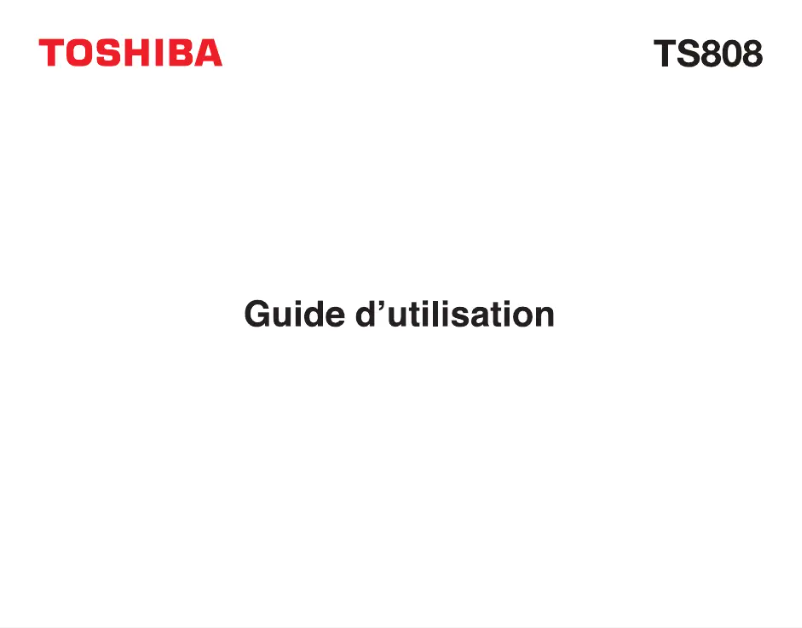 Page 1 de la notice Manuel utilisateur Toshiba TS808
