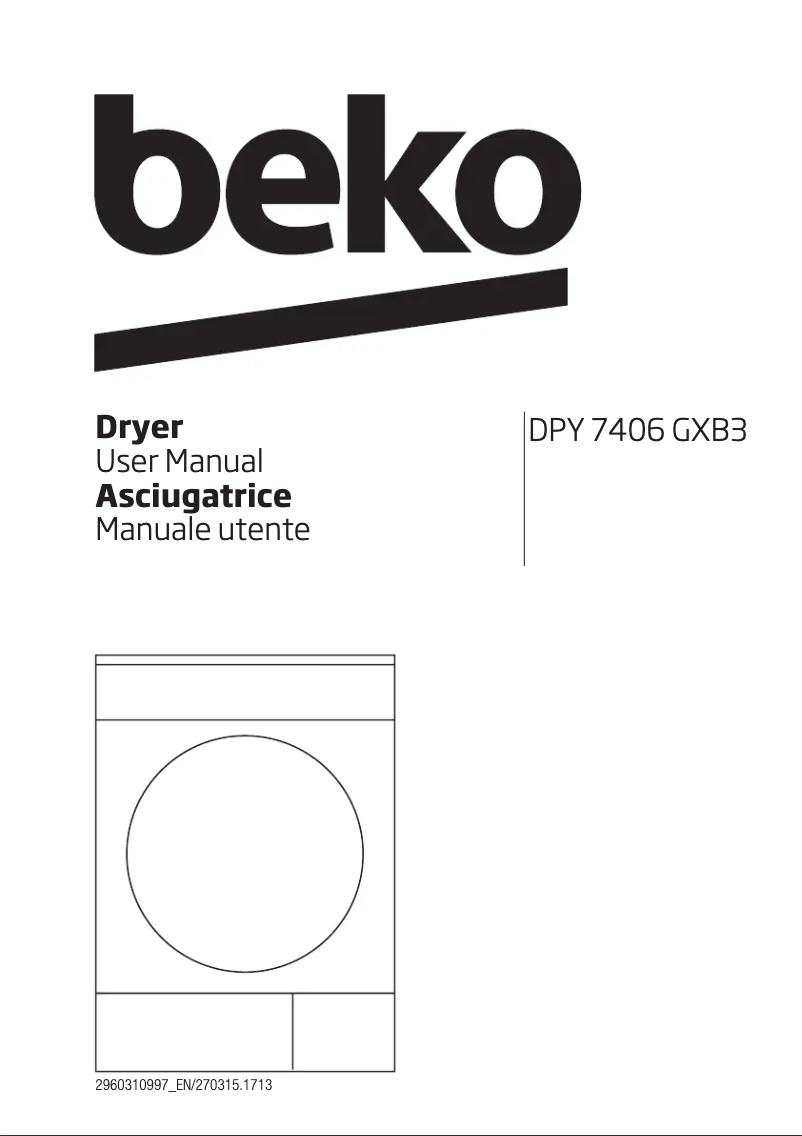Page 1 de la notice Manuel utilisateur Beko DPY7406GXB3