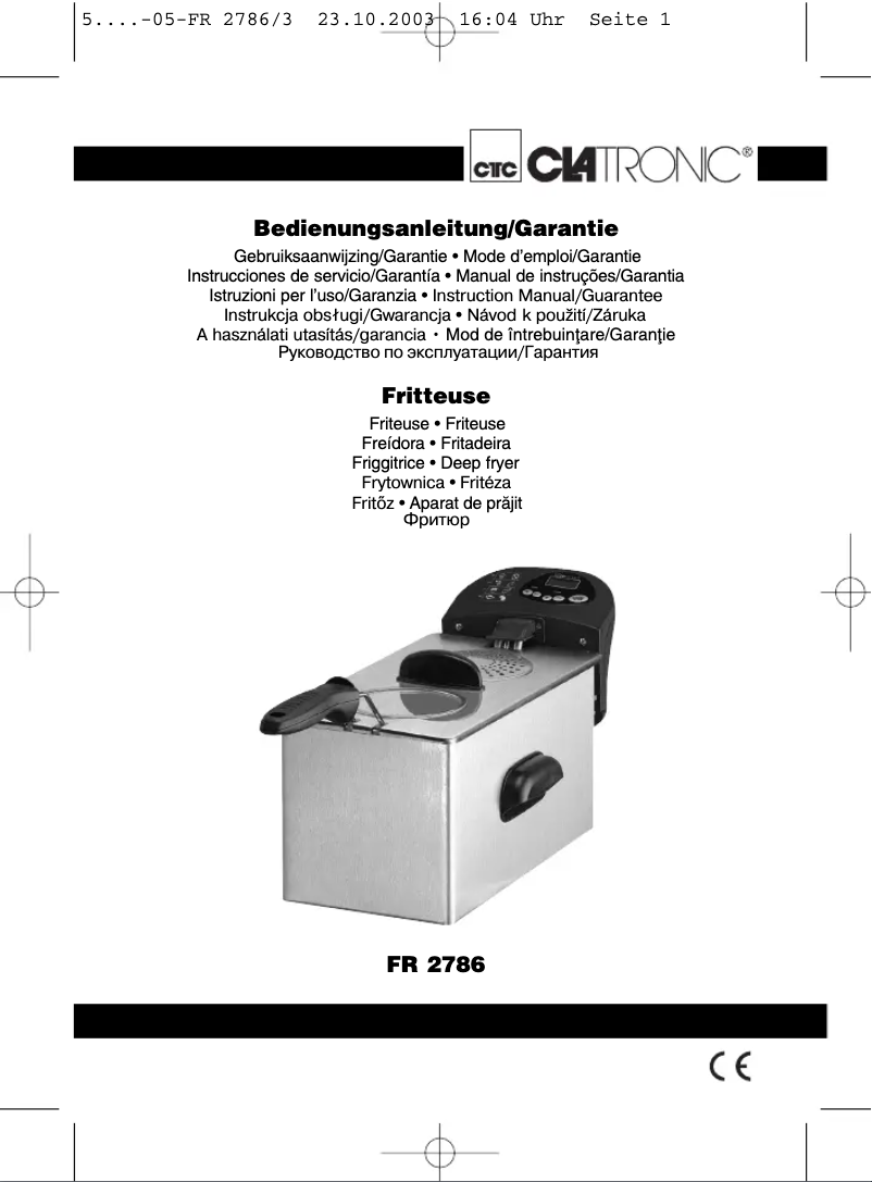 Image de la première page du manuel de l'appareil FR 2786