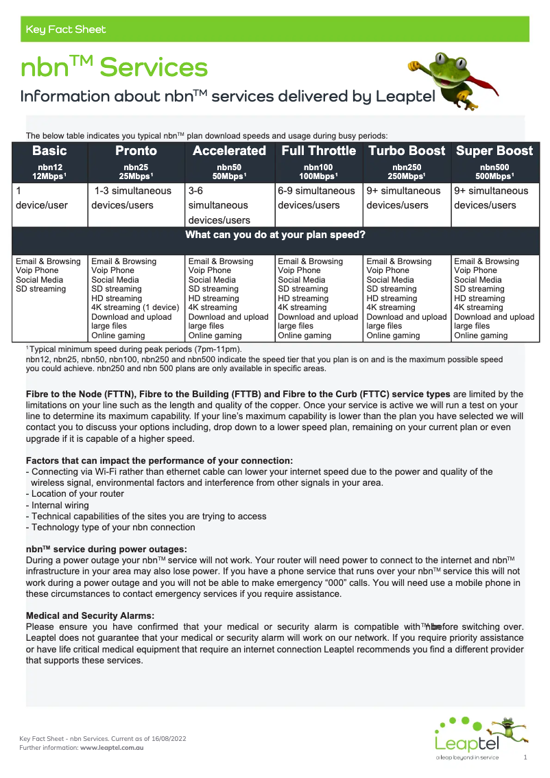 Page 1 de la notice Manuel utilisateur Leaptel NBN 12