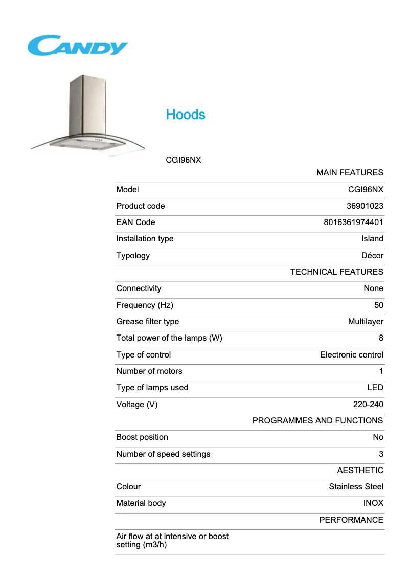 Image de la première page du manuel de l'appareil CGI96NX