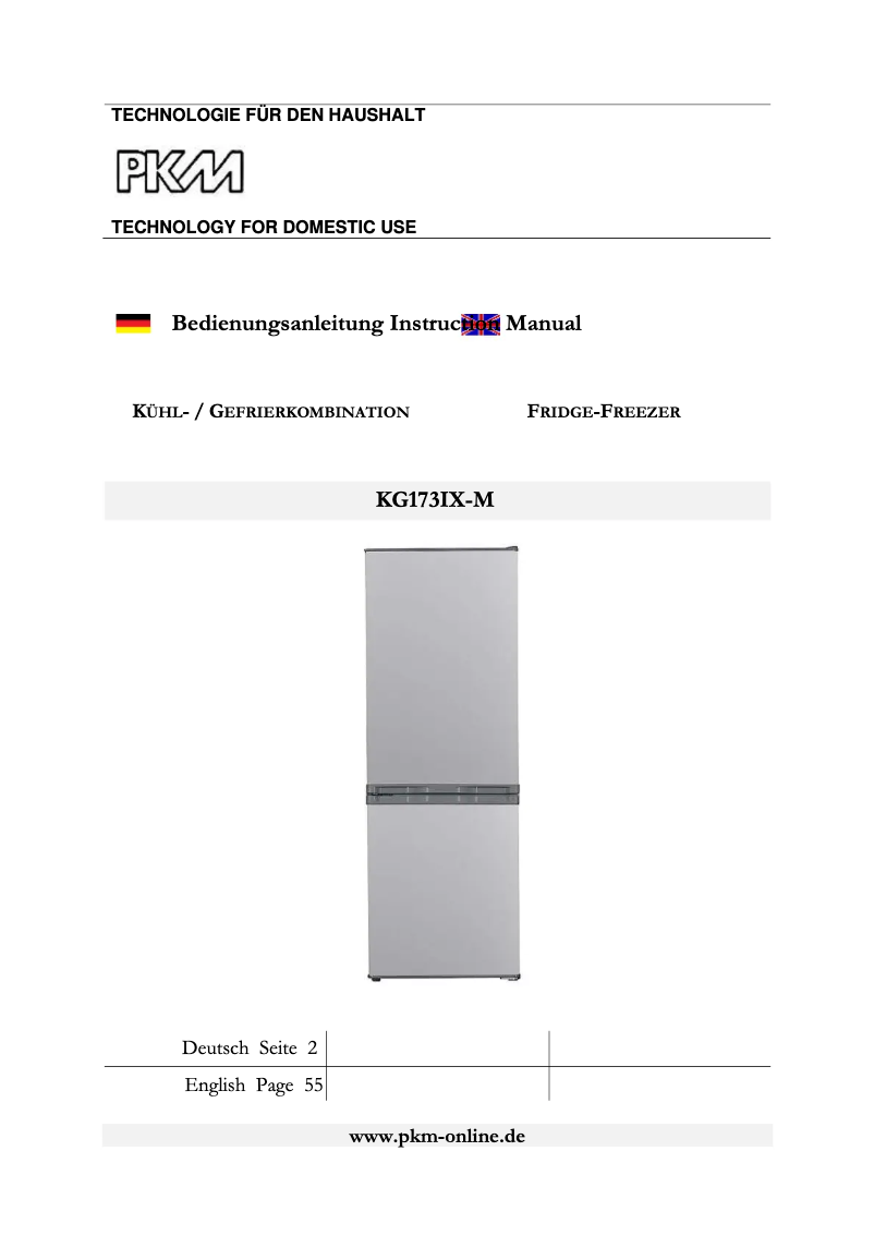 Página 1 del manual Manual de usuario PKM KG173W-M