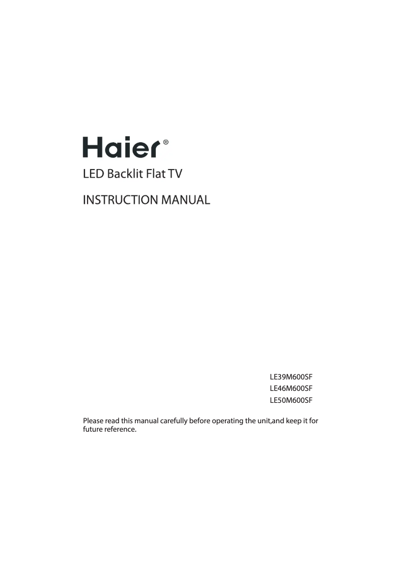 Page n°1 - Manuel utilisateur Haier LE39M600SF