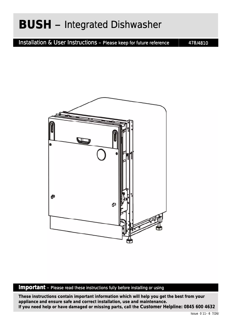 Page 1 de la notice Manuel utilisateur Bush 478/4810