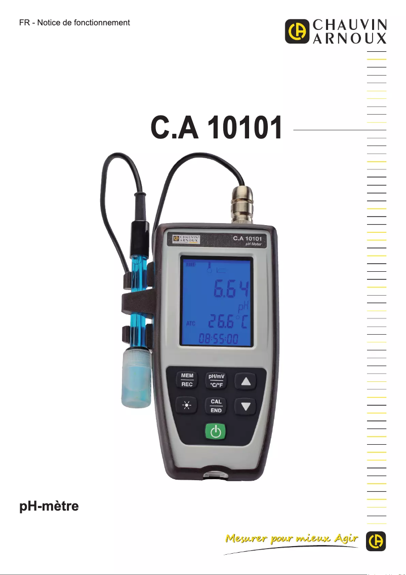 Page 1 de la notice Manuel utilisateur Chauvin Arnoux CA 10101