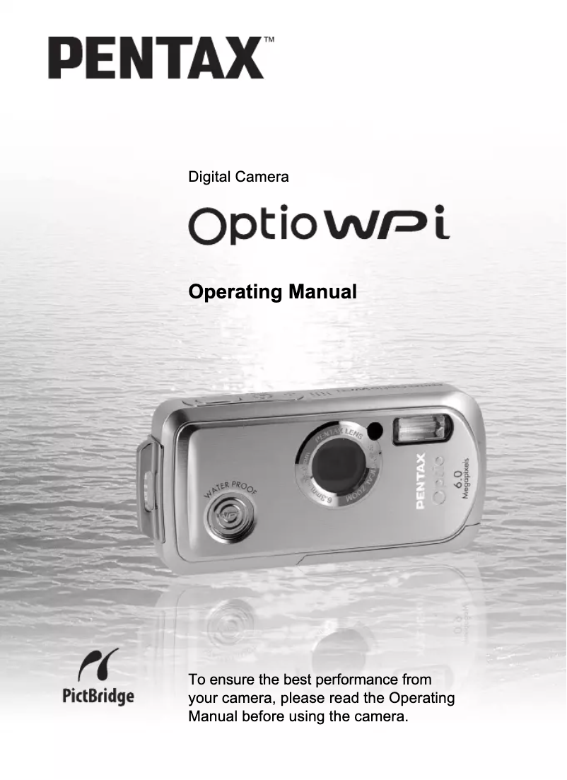 Página 1 del manual Manual de usuario Pentax Optio WPi