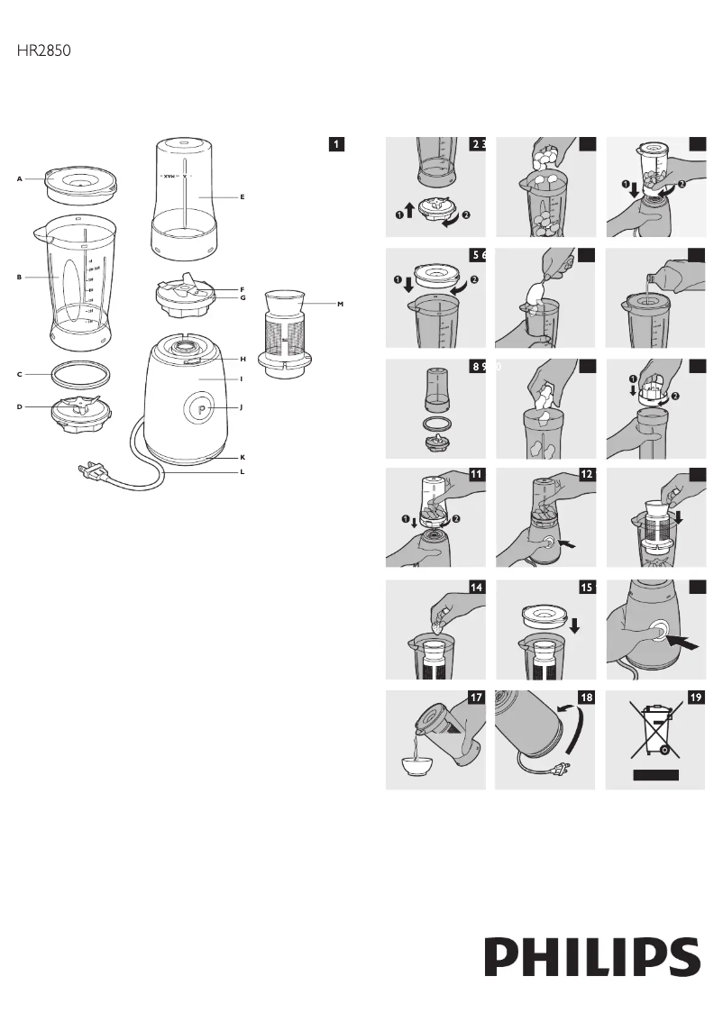Imagen de la primera página del manual del dispositivo HR2850