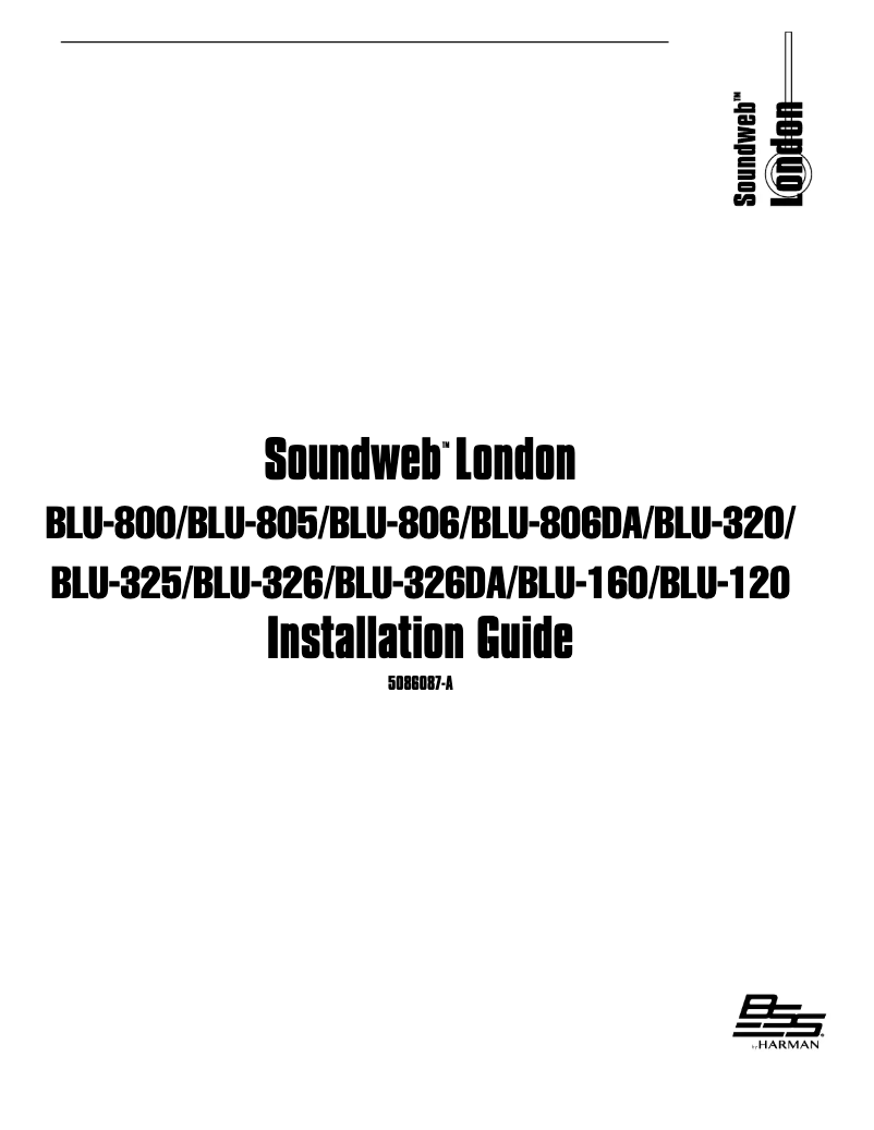 Page 1 de la notice Manuel utilisateur BSS Audio Soundweb London BLU-326DA