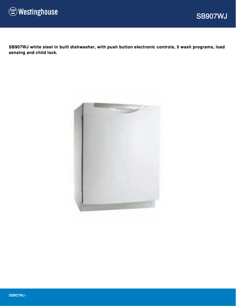 Image de la première page du manuel de l'appareil SB907WJ