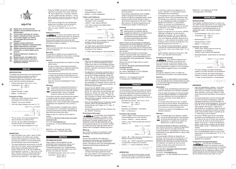 Page 1 de la notice Manuel utilisateur HQ FT10
