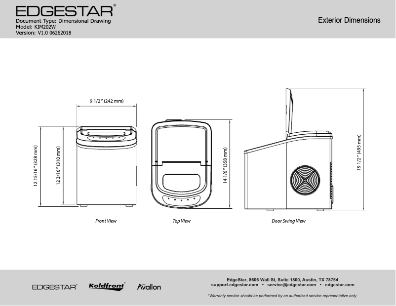 Page 1 de la notice Fiche technique Koldfront KIM202