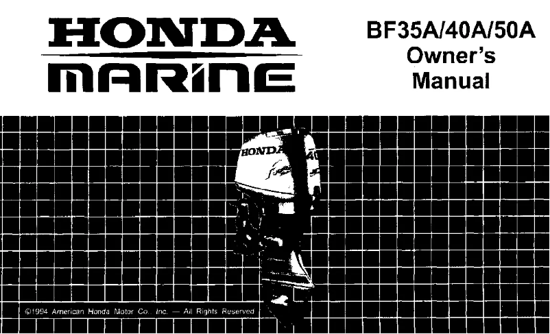Page 1 de la notice Manuel utilisateur Honda BF50A (1995)