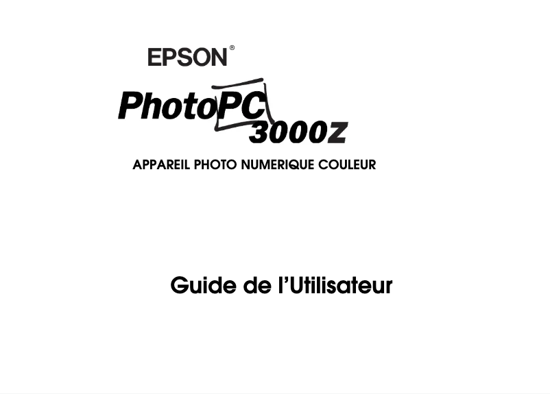 Page 1 de la notice Manuel utilisateur Epson PhotoPC 3000Z